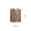 Rustic Farmhouse Bamboo and Metal Storage Basket (Medium)